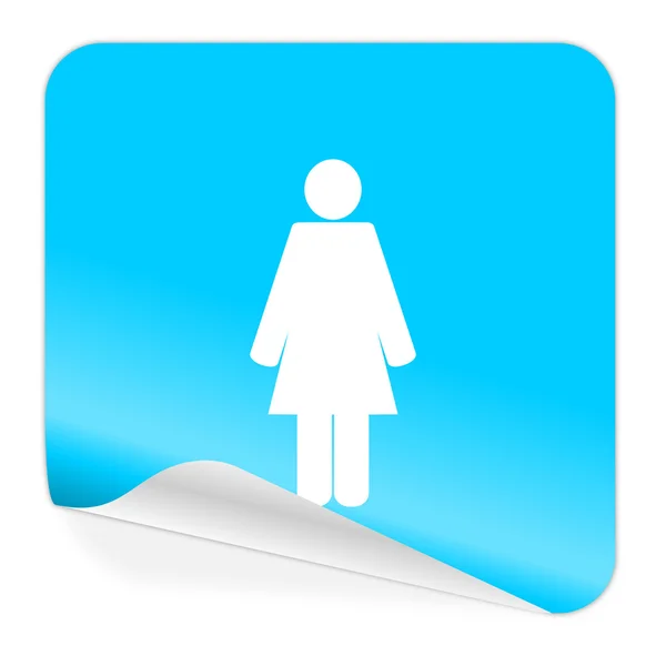 Ikona kobiece naklejki niebieski — Zdjęcie stockowe