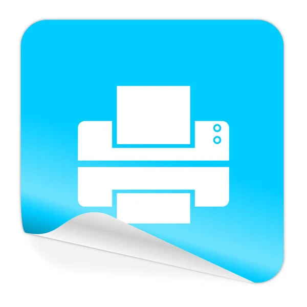 Blauwe sticker printerpictogram — Stockfoto