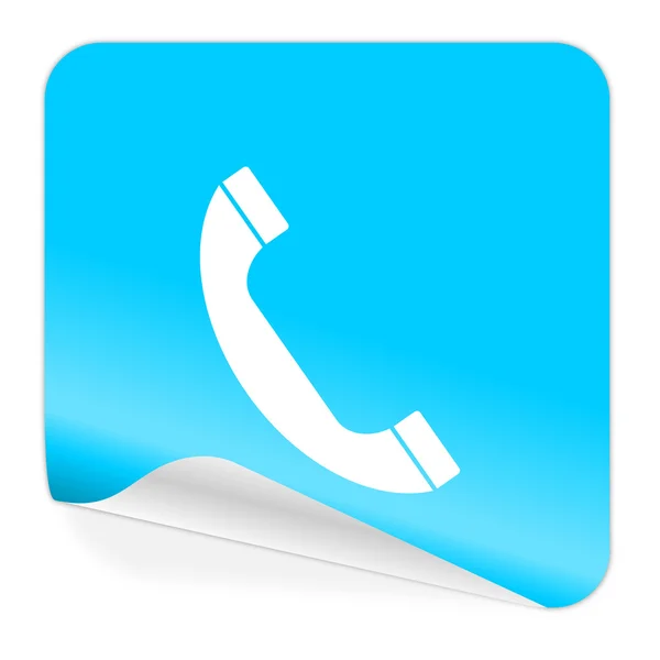 Teléfono icono pegatina azul — Foto de Stock