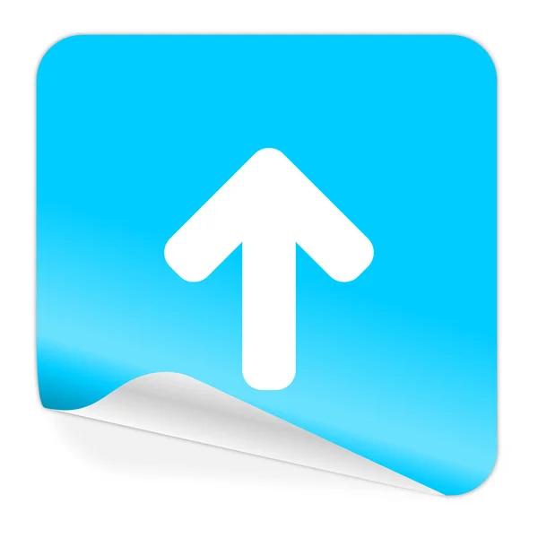 Upp blå klistermärket ikonen — Stockfoto
