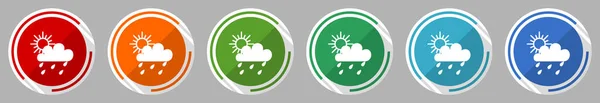 Conjunto Iconos Lluvia Ilustración Vectorial Opciones Colores Para Diseño Web —  Fotos de Stock