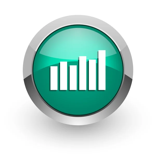 Graph green glossy web icon — Stock Photo, Image