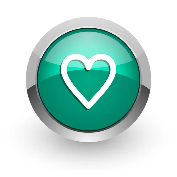 Heart green glossy web icon — Stock Photo, Image