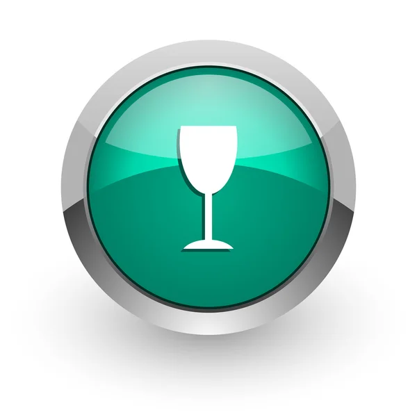 Ikona zelené lesklé webové alkohol — Stock fotografie