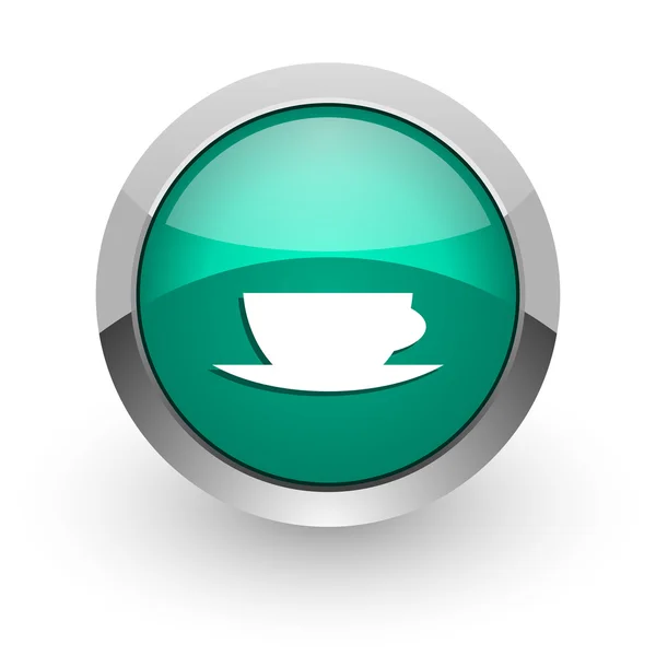 Icône web brillant vert espresso — Photo