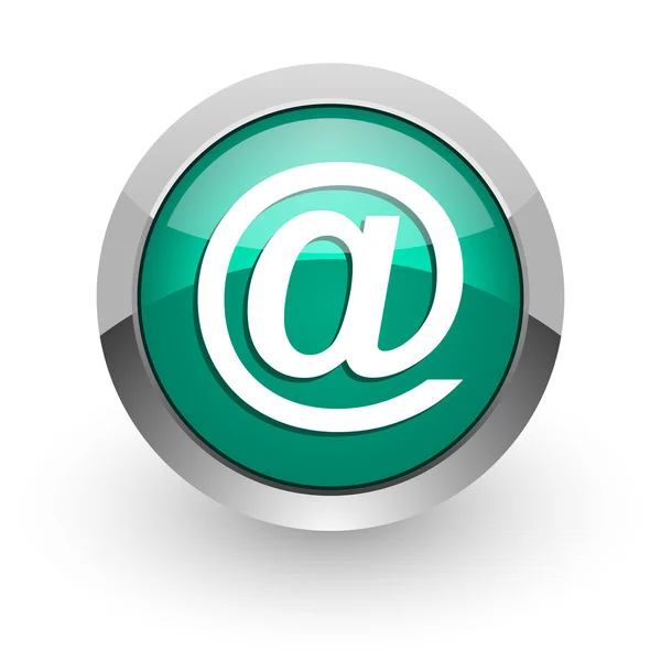 E-mail ícone web brilhante verde — Fotografia de Stock