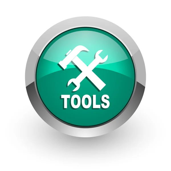 Tools green glossy web icon — Stock Photo, Image