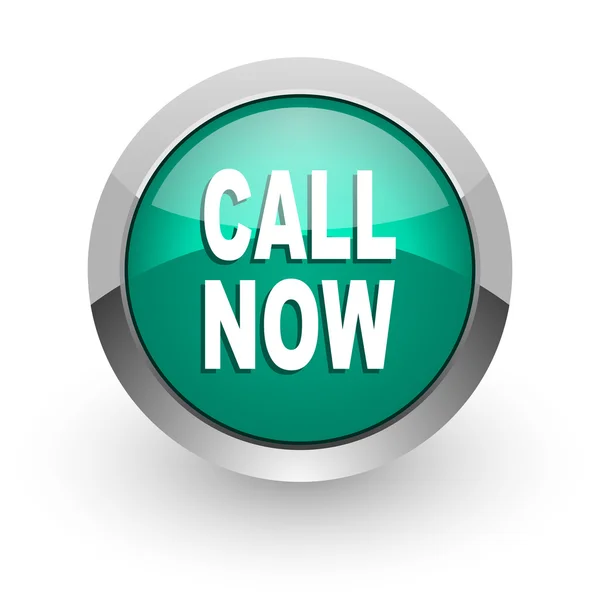 Call now green glossy web icon — Stock Photo, Image