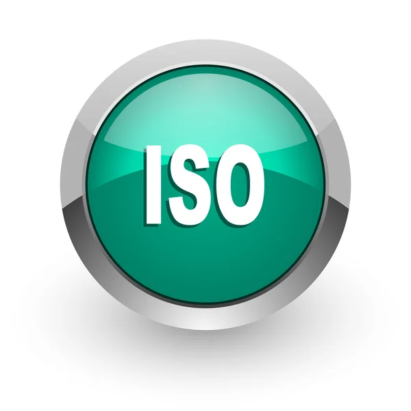 ISO yeşil parlak web simgesi — Stok fotoğraf