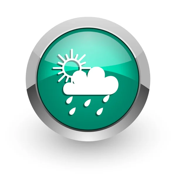 Yağmur yeşil parlak web simgesi — Stok fotoğraf
