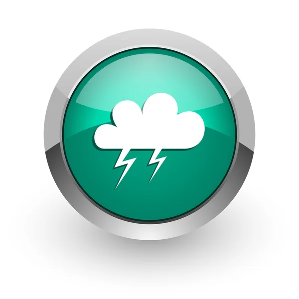 Ikona zelené lesklé webové bouře — Stock fotografie