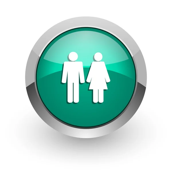 Пара зеленый глянцевый иконка веб — стоковое фото