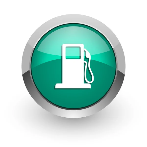 Benzine groen glanzend web pictogram — Stockfoto