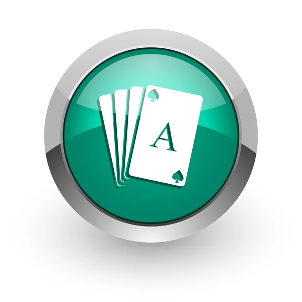 Card green glossy web icon — Stock Photo, Image