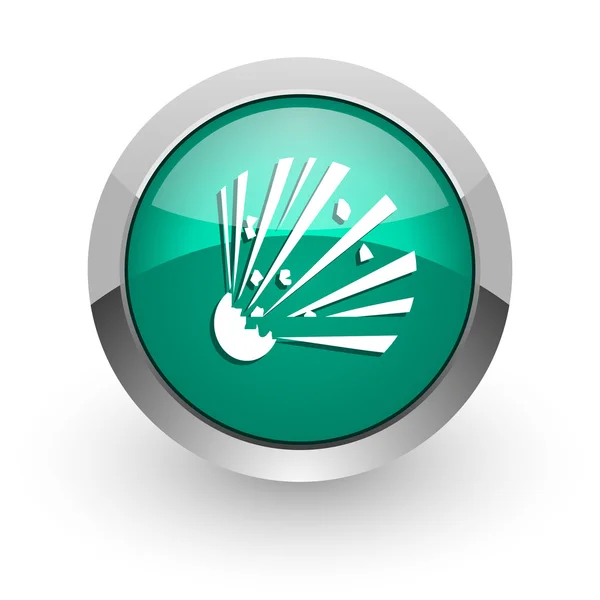 Bomb green glossy web icon — Stock Photo, Image