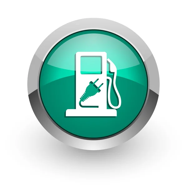 Fuel green glossy web icon — Stock Photo, Image