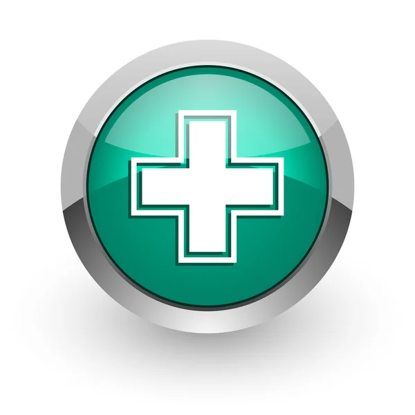Farmacia verde lucido icona web — Foto Stock