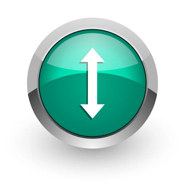 Arrow green glossy web icon — Stock Photo, Image