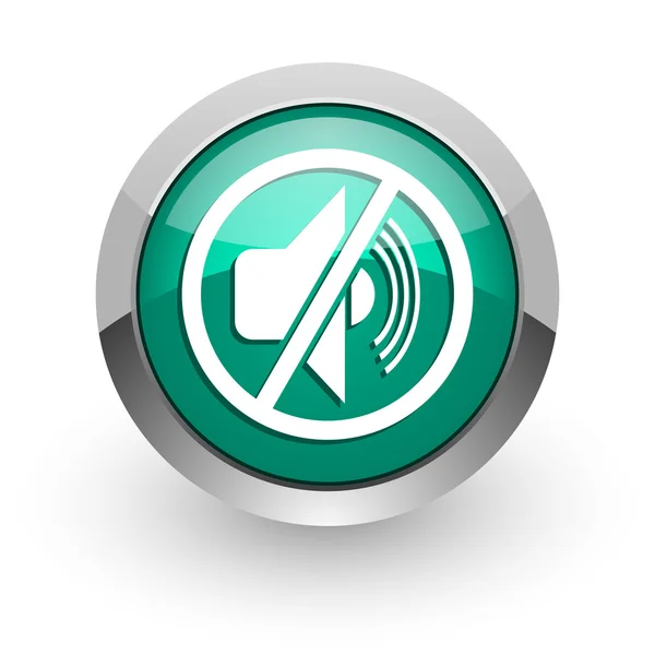 Mute green glossy web icon — Stock Photo, Image