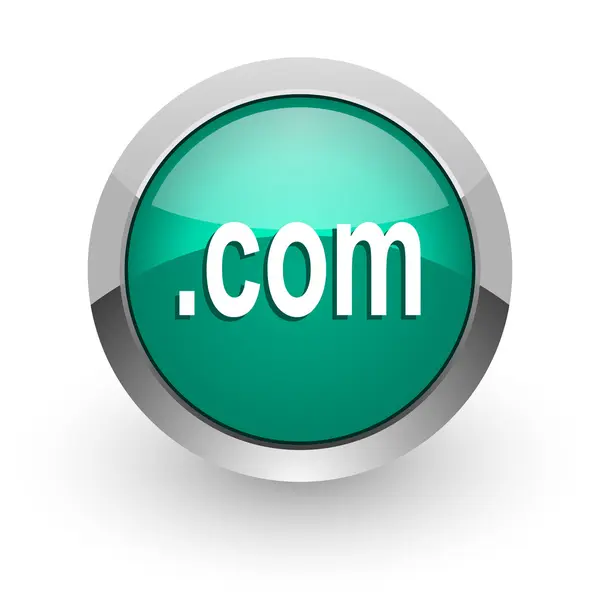 Com green glossy web icon — Stock Photo, Image