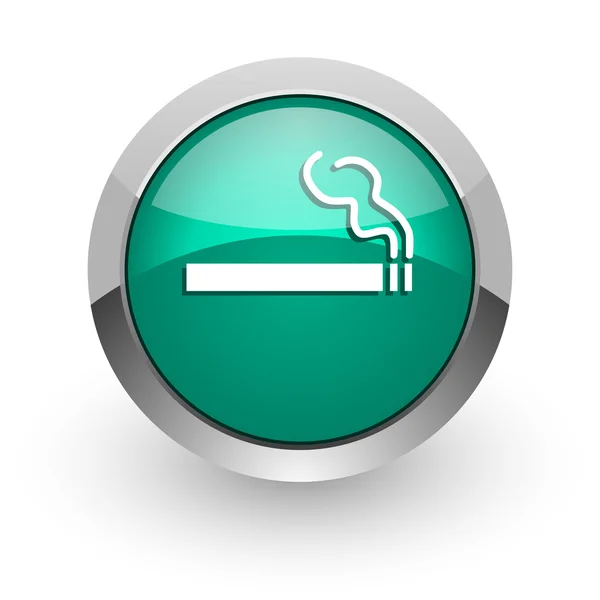 Cigarrillo icono web brillante verde — Foto de Stock