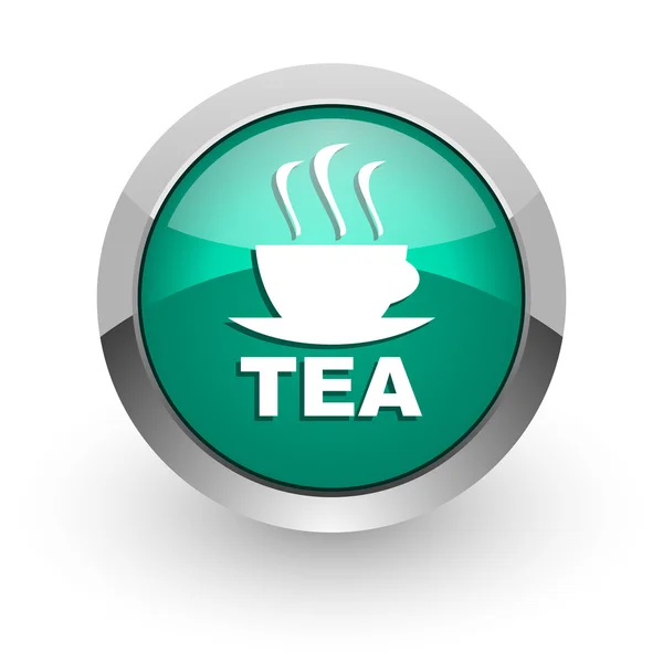 Té verde brillante icono web —  Fotos de Stock