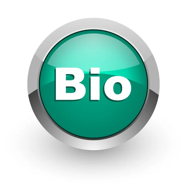 Bio-zöld fényes web ikon — Stock Fotó