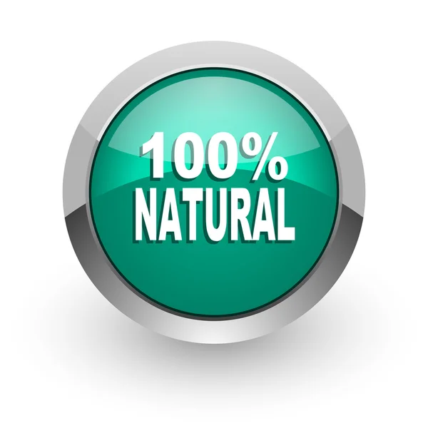 Natural green glossy web icon — Stock Photo, Image