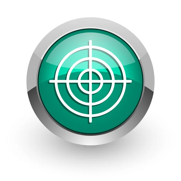 Target green glossy web icon — Stock Photo, Image