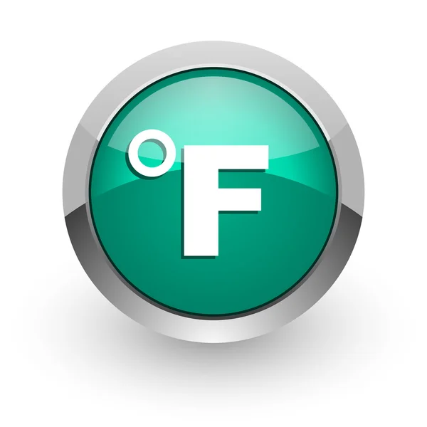 Fahrenheit green glossy web icon — Stock Photo, Image