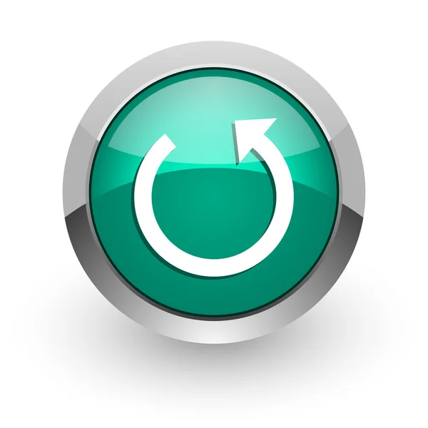 Rotate green glossy web icon — Stock Photo, Image