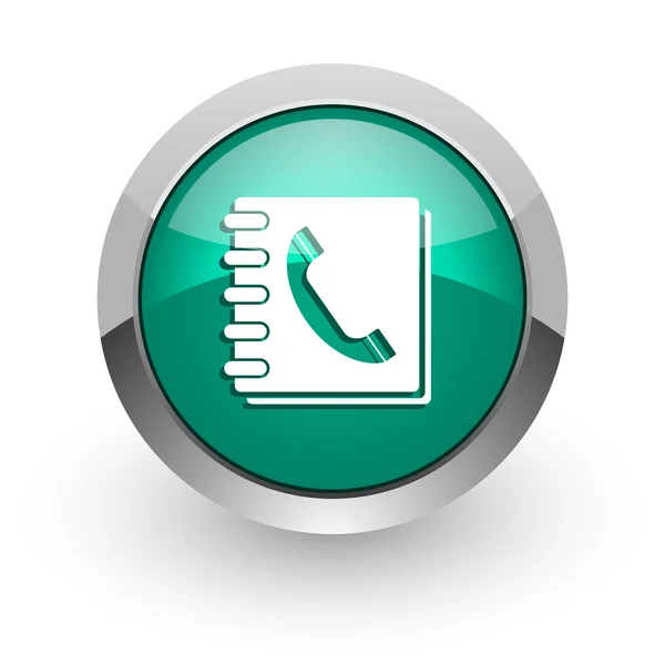 Phonebook green glossy web icon — Stock Photo, Image