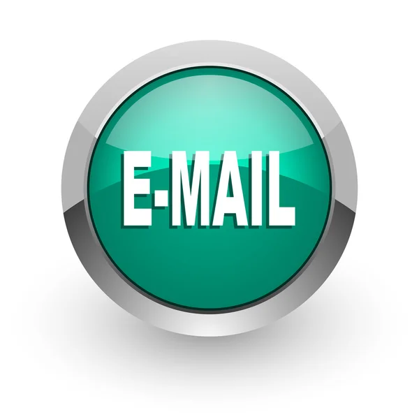 Email green glossy web icon — Stock Photo, Image