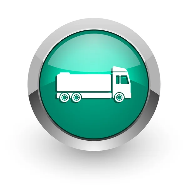 Ikona zelené lesklé webové Truck — Stock fotografie