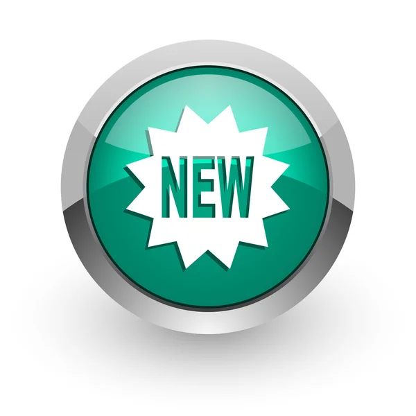 New green glossy web icon — Stock Photo, Image