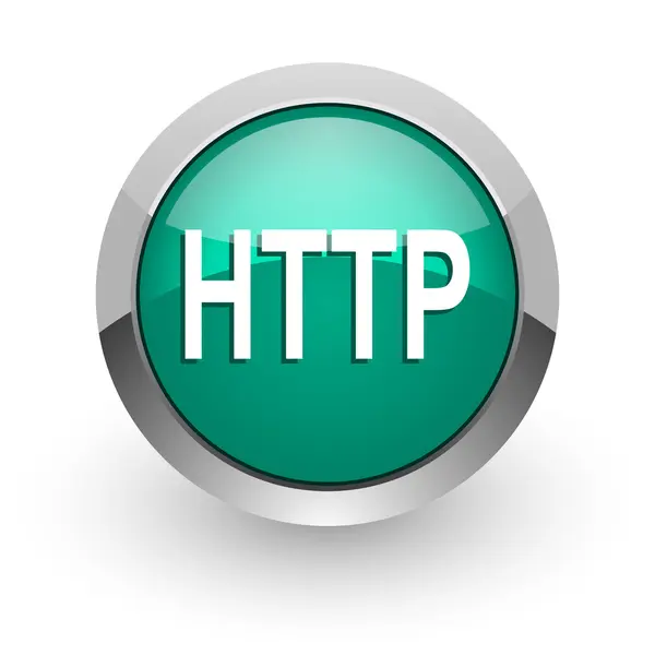 Http green glossy web icon — Stock Photo, Image