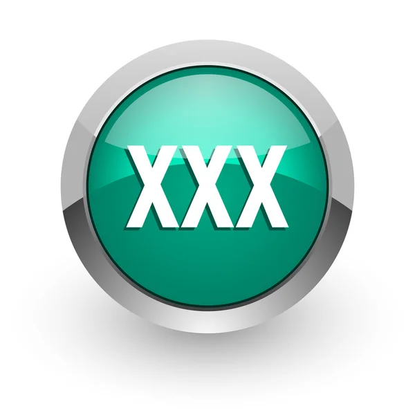 Xxx grünes Hochglanz-Web-Symbol — Stockfoto