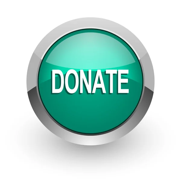 Donate green glossy web icon — Stock Photo, Image