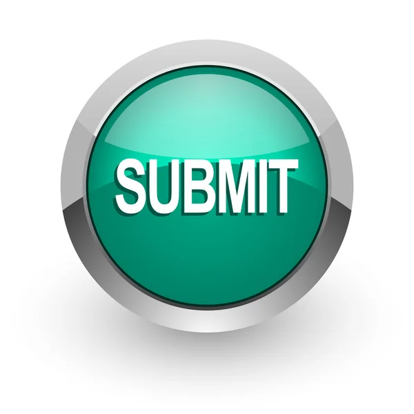 Submit green glossy web icon — Stock Photo, Image