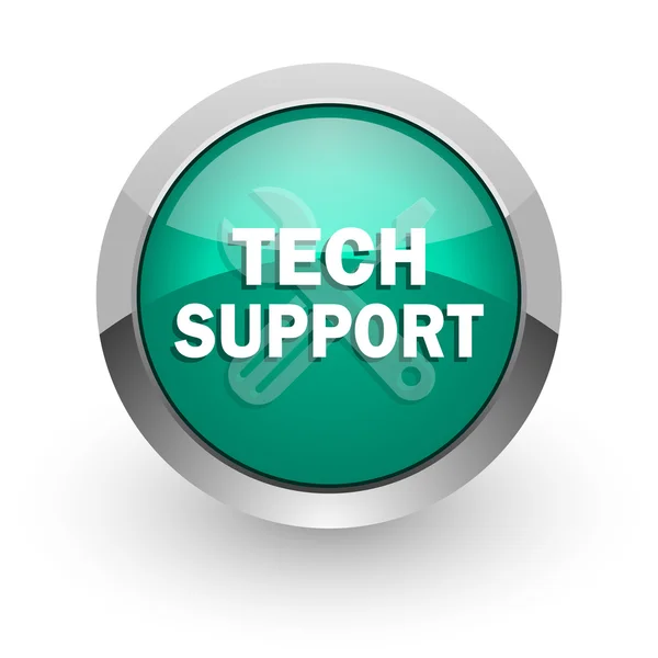 Technical support green glossy web icon — Stock Photo, Image