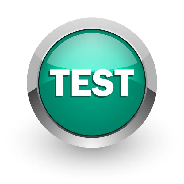 Test green glossy web icon — Stock Photo, Image