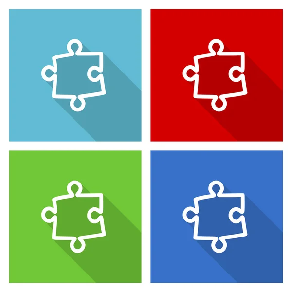 Set Icone Puzzle Illustrazione Vettoriale Design Piatto Nei Passaggi Webdesign — Foto Stock