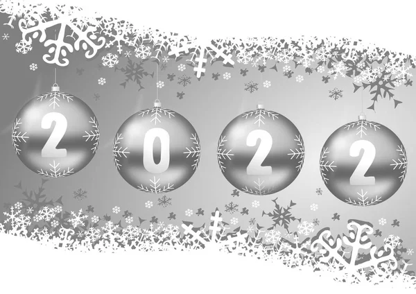 Happy New Year 2022 Winter Design Illustration Snowflakes Silver Christmas — Stock Photo, Image