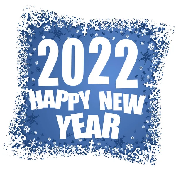 Feliz Ano Novo 2022 Inverno Design Vetor Ilustração Com Flocos — Fotografia de Stock