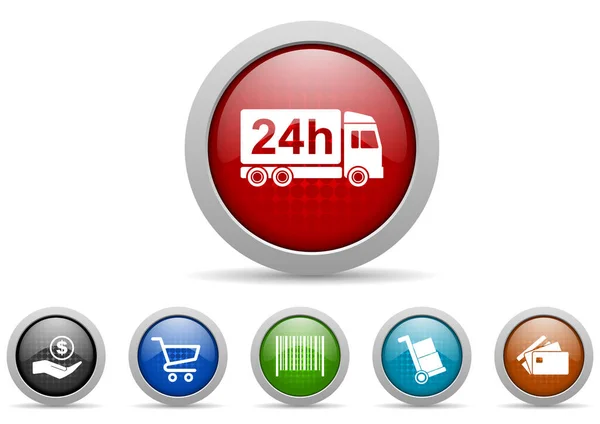 Business Commerce Symbols Icon Set Shopping Concept Web Buttons — Foto Stock