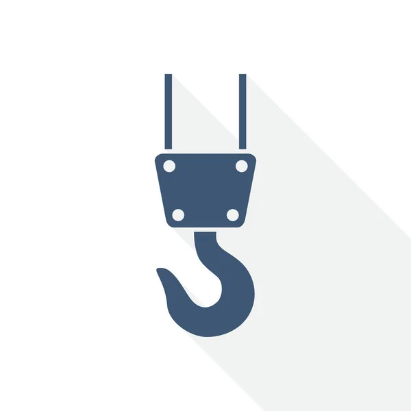 Crane Hook Vector Icon Equipment Industry Flat Design Illustration Eps — Foto Stock