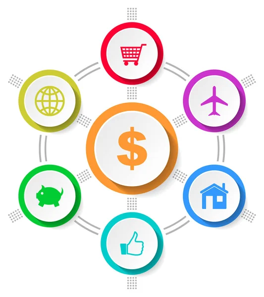 Modelo Vetorial Infográfico Para Apresentação Gráfico Diagrama Gráfico Conceito Negócio — Vetor de Stock