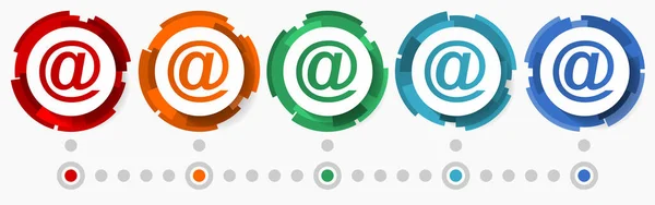 Email Concept Vector Icon Set Modern Design Abstract Web Buttons — Διανυσματικό Αρχείο