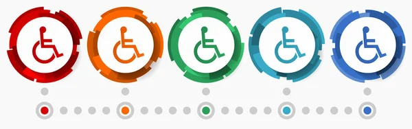 Disabled Wheelchair Concept Vector Icon Set Modern Design Abstract Web — Wektor stockowy