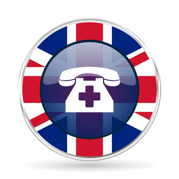 Экстренный Вызов Значок Британского Дизайна Телефона Круглая Кнопка Английской Концепции — стоковое фото